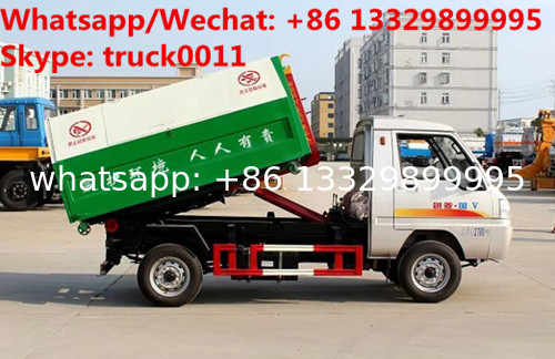 Factory sale Bottom price KAMA mini 3m3 hook lift trash truck,FOT SALE! KAMA gasoline mini wastes collecting vehicle