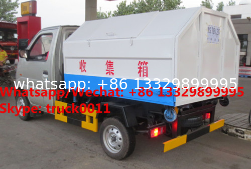 Factory sale cheaper price Chang'an mini hook lift garbage truck, HOT SALE good price gasoline wastes collecting vehicle