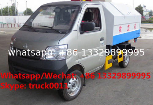 Factory sale cheaper price Chang'an mini hook lift garbage truck, HOT SALE good price gasoline wastes collecting vehicle