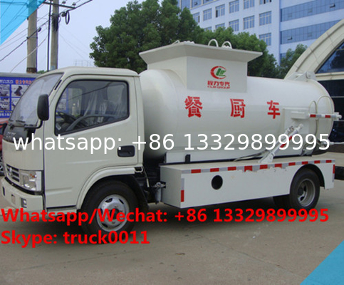 factory sale best price dongfeng 120HP 4tons side lifting bins food garbage truck,6m3 wastes food collecting vehicle