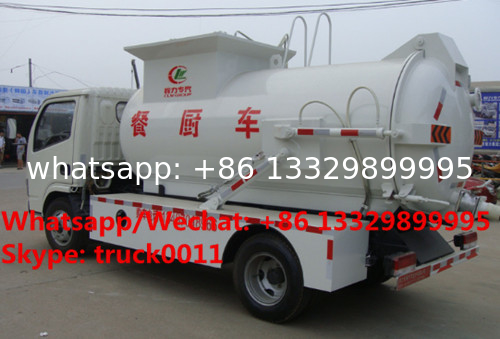 factory sale best price dongfeng 120HP 4tons side lifting bins food garbage truck,6m3 wastes food collecting vehicle