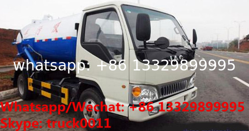 Factory customized high quality and lower price JAC 4*2 LHD 5m3 vacuum tank truck for sale, sludge tank truck  for sale