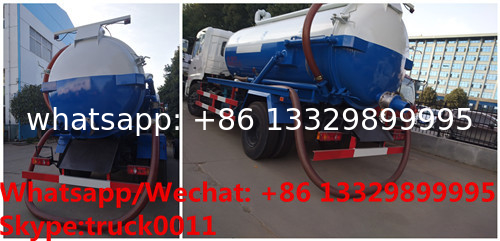 Cheapest price dongfeng 4*2 LHD 10cbm vacuum tank truck for sale, Factory sale good price sludge tank truck