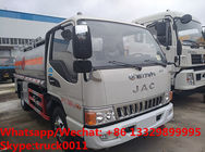 high quality JAC brand new 5500L oil tanker fuel transport truck for sale, Bottom price JAC diesel tank delivery truck