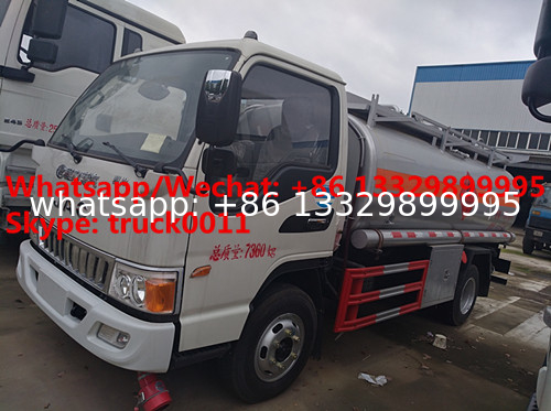 high quality JAC brand new 5500L oil tanker fuel transport truck for sale, Bottom price JAC diesel tank delivery truck