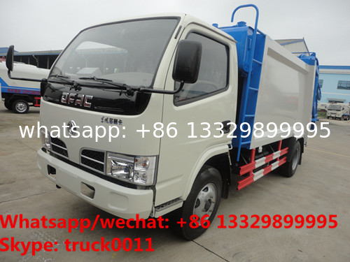 best seller good price smaller dongfeng 5m3 4tons compression garbage truck for sale, garbage compactor truck for sale