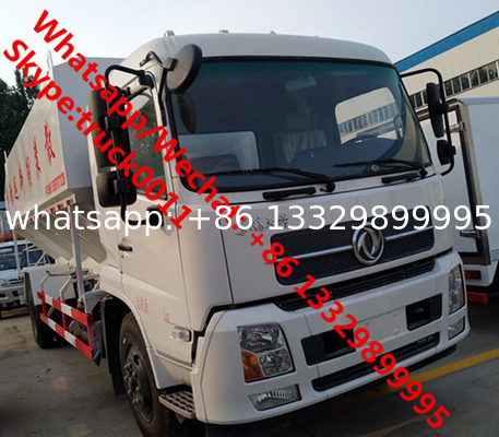 Botton price customized Dongfeng 4*2 RHD 20m3 animal feed delivery truck for sale, 10tons poultry feed pellet truck