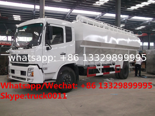 Botton price customized Dongfeng 4*2 RHD 20m3 animal feed delivery truck for sale, 10tons poultry feed pellet truck