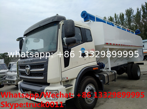 cheapest price FOTON LHD 160hp LOVOL diesel 20m3-22m3 bulk feed pellet truck for sale, poultyr feed transported truck