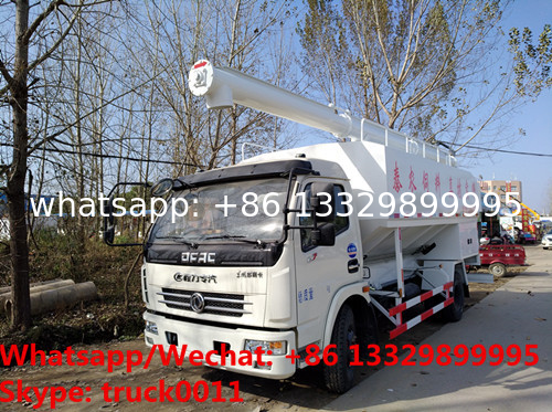 HOT SALE! good price dongfeng LHD 120hp Euro 4 diesel 12m3 4tons-6tons electronic discharging poultry feed delivery truc