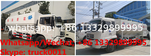 High quality and best price dongfeng 4*2 RHD 190hp 8tons-12tons hydraulic livestock poultry feed delivery truck for sale