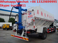 High quality and best price dongfeng 4*2 RHD 190hp 8tons-12tons hydraulic livestock poultry feed delivery truck for sale