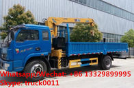 Factory sale good price YUEJIN Brand 4*2 LHD 3.2tons telescopic boom mounted on cargo truck, truck with crane for sale