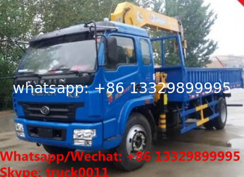 Factory sale good price YUEJIN Brand 4*2 LHD 3.2tons telescopic boom mounted on cargo truck, truck with crane for sale