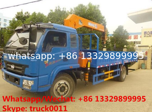 Factory sale good price YUEJIN Brand 4*2 LHD 3.2tons telescopic boom mounted on cargo truck, truck with crane for sale