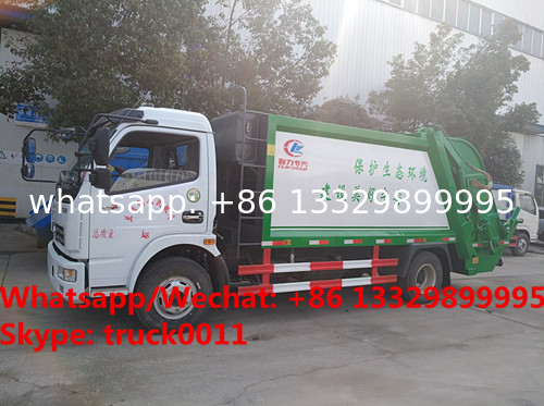 best price dongfeng 4*2 LHD/RHD 120hp diesel 7m3 6tons garbage compactor truck for sale,compression garbage truck