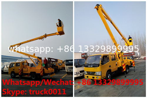 new good price RHD DONGFENG 14m 1-6m aerial platform truck vehicle in Tanzania for sale, overhead platform working truck