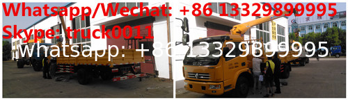 Factory sale good price Dongfeng 4*2 LHD 3.5tons telescopic boom mounted on truck, cargo truck with crane