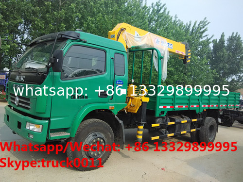 Factory sale good price Dongfeng 4*2 LHD 3.5tons telescopic boom mounted on truck, cargo truck with crane