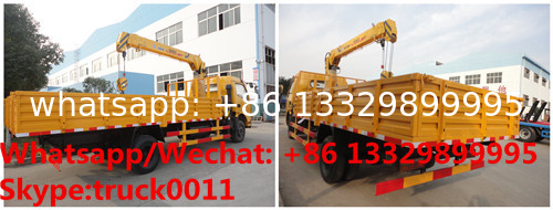 Factory sale good price Dongfeng 4*2 LHD 3.5tons telescopic boom mounted on truck, cargo truck with crane