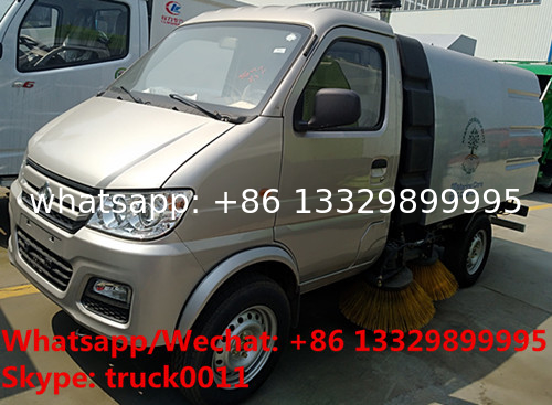 best price mini Chang'an 4*2 LHD gasoline road sweeper truck for Oman, HOT SALE! new gasoline street sweeper vehicle