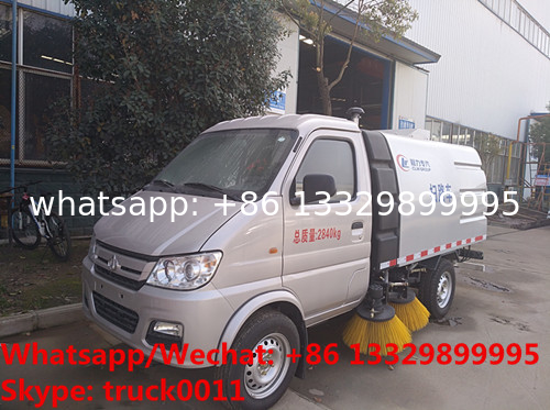 best price mini Chang'an 4*2 LHD gasoline road sweeper truck for Oman, HOT SALE! new gasoline street sweeper vehicle