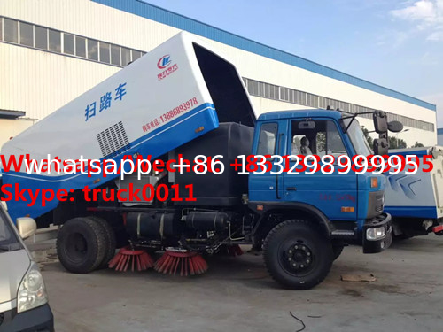 cheaper price dongfeng RHD 170hp diesel 8-10tons road sweeper vehicle for sale, customized street sweeper cleaning truck