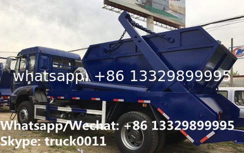 SINO TRUK HOWO 4*2 RHD 266HP 10-12m3 container lifter rubbish truck for sale in Sri Lanka, wastes collecting vehicle