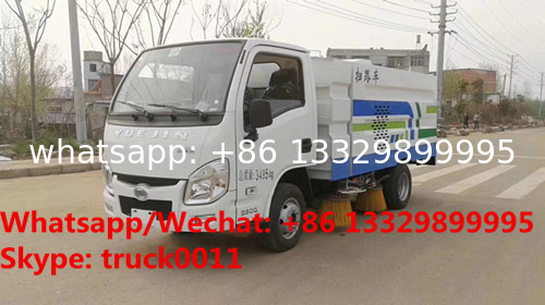 Factory sale good price Shangqi Yuejin 4*2 LHD gasoline smallest street sweeping vehicle,smallest road sweeper truck