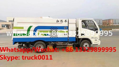 Factory sale good price Shangqi Yuejin 4*2 LHD gasoline smallest street sweeping vehicle,smallest road sweeper truck
