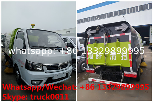 cheapest price dongfeng 4*2 LHD gasoline road cleaning truck for sale, street sweeping truck, road sweeper vehicle