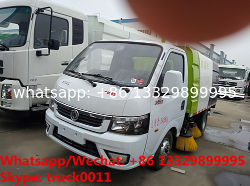 cheapest price dongfeng 4*2 LHD gasoline road cleaning truck for sale, street sweeping truck, road sweeper vehicle