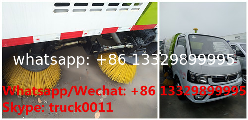 cheapest price dongfeng 4*2 LHD gasoline road cleaning truck for sale, street sweeping truck, road sweeper vehicle