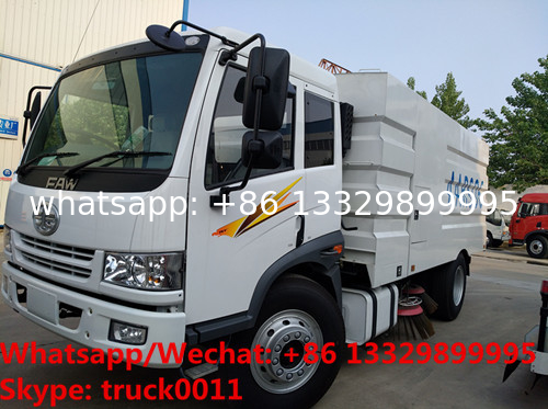 new best price FAW 4*2 RHD road sweeping truck for sale, street sweeper with 4 sweeping brushes, road cleaning truck