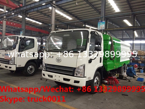 new FAW brand 4*2 RHD yuchai 130hp diesel road sweeping and washing vehicles for sale, street washing sweeper truck