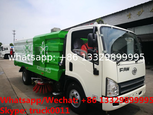 new FAW brand 4*2 RHD yuchai 130hp diesel road sweeping and washing vehicles for sale, street washing sweeper truck