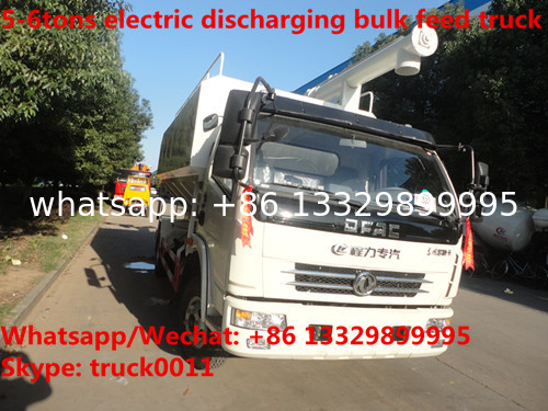 High quality and cheapest price China made 5-6tons 380volts electric system discharging bulk feed truck for sale