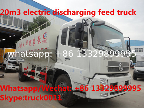 best seller-190hp diesel 20m3 electric system discharging bulk feed delivery truck for sale, 10MT feed body truck