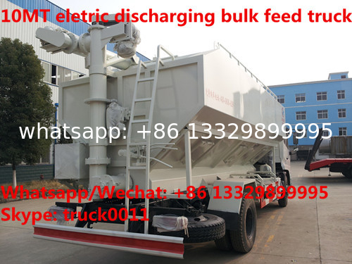 best seller-190hp diesel 20m3 electric system discharging bulk feed delivery truck for sale, 10MT feed body truck