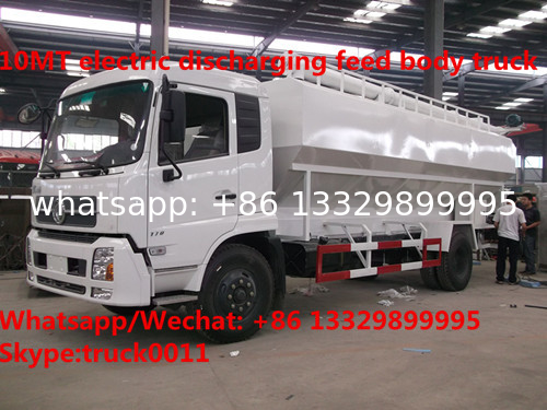 best seller-190hp diesel 20m3 electric system discharging bulk feed delivery truck for sale, 10MT feed body truck