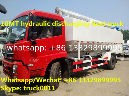 best seller-new 20m3 10MT hydraulic discharging animal feed truck for sale, bulk feed body mounted on truck