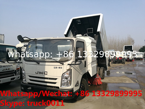 new high quality JMC brand 4*2 LHD 140hp Euro 3 road sweeper for sale, JMC road cleaning vehicle, street sweeper truck