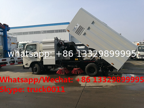 new high quality JMC brand 4*2 LHD 140hp Euro 3 road sweeper for sale, JMC road cleaning vehicle, street sweeper truck