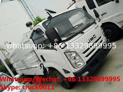 new high quality JMC brand 4*2 LHD 140hp Euro 3 road sweeper for sale, JMC road cleaning vehicle, street sweeper truck