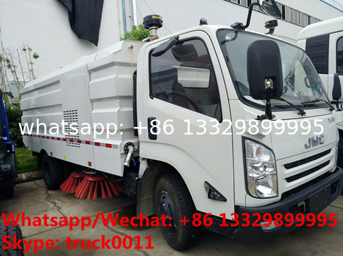 new high quality JMC brand 4*2 LHD 140hp Euro 3 road sweeper for sale, JMC road cleaning vehicle, street sweeper truck