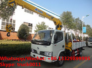 Customized wholesale best price dongfeng 4*2 LHD 2tons telescopic boom mounted on cargo truck for sale, truck with crane