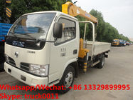 Customized wholesale best price dongfeng 4*2 LHD 2tons telescopic boom mounted on cargo truck for sale, truck with crane