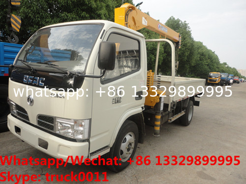 Customized wholesale best price dongfeng 4*2 LHD 2tons telescopic boom mounted on cargo truck for sale, truck with crane