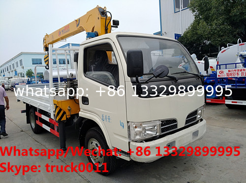 Customized wholesale best price dongfeng 4*2 LHD 2tons telescopic boom mounted on cargo truck for sale, truck with crane