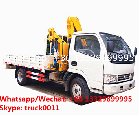 Factory sale good price dongfeng 4*2 LHD/RHD truck with 2tons folded crane boom, 2ton small cargo truck with folded boom